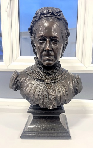 A bust statue of Mary Christie.