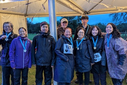 A photo of Joanne Yeung and her family at The Christie Charity Walk of Hope.