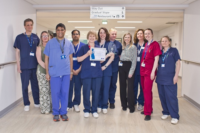 A photo of the neuro-oncology team at The Christie with their You Made a Difference award.