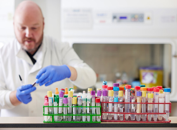 test tube, samples, clinical research, laboratory, associate senior lab technician, Ian Anderson