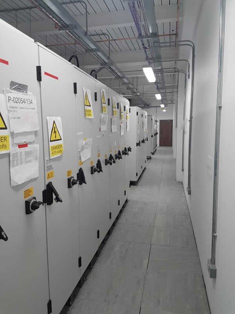 The Magnet Power Supply Room powers the magnets down the beam line in proton beam therapy.