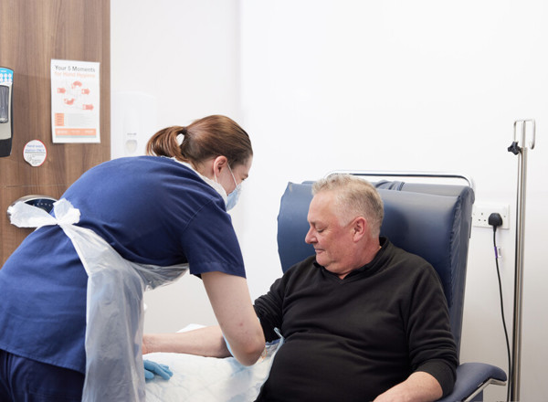 Patient having bloods taken, Blood test, integrated procedures unit, IPU, Clinical practice educator, Katy Lenney, Pan Artists, Michael Comerford, November 2022