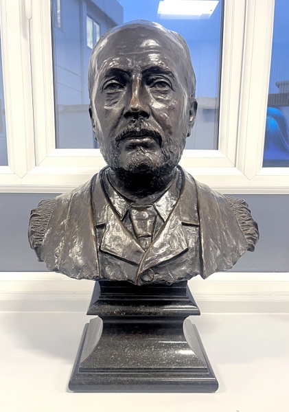 A bust statue of Richard Christie.