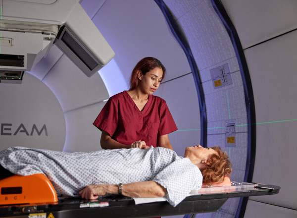 Proton beam therapy, gantry, PBT patient, Radiographer, Adeeba Halim, Pan Artists, Patricia Dawson, September 2022