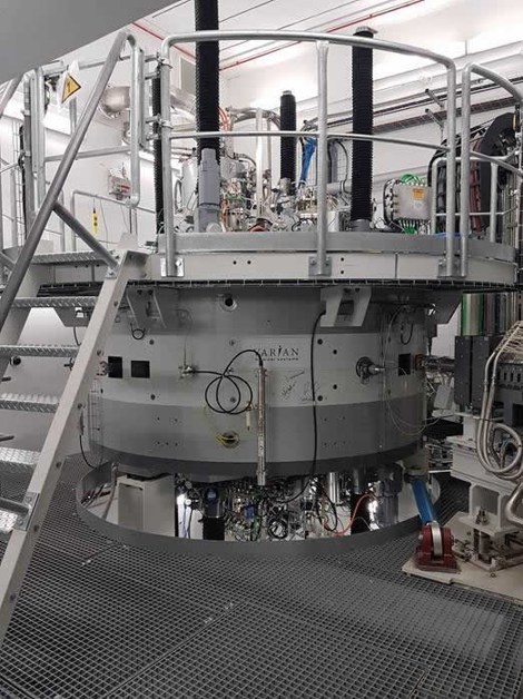 A cyclotron used to deliver proton beam therapy.