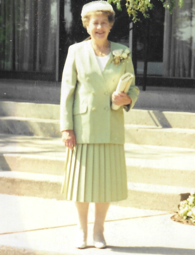 A photo of former Christie patient Hilda Grady in a formal outfit before she died.