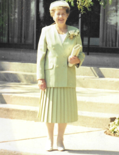 A photo of former Christie patient Hilda Grady in a formal outfit before she died.