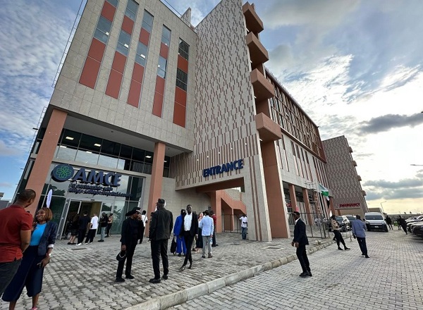 A photo of the entrance of the African Medical Centre of Excellence (AMCE) in Abuja, Nigeria.