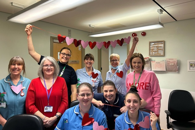 A photo of the chemotherapy and immunotherapy team at Leighton Hospital who deliver haematology treatments.