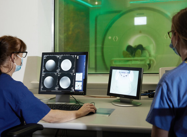 MRI suite, scan, Senior MRI radiographer, Katie Ryan, Deputy clinical specialist radiographer, Alison Kilburn, radiology, Patient, Louise Dobson, November 2022