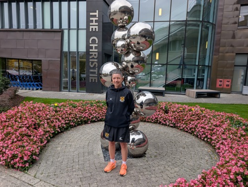 Sharon Withington, 55, loves football and collecting trainers.