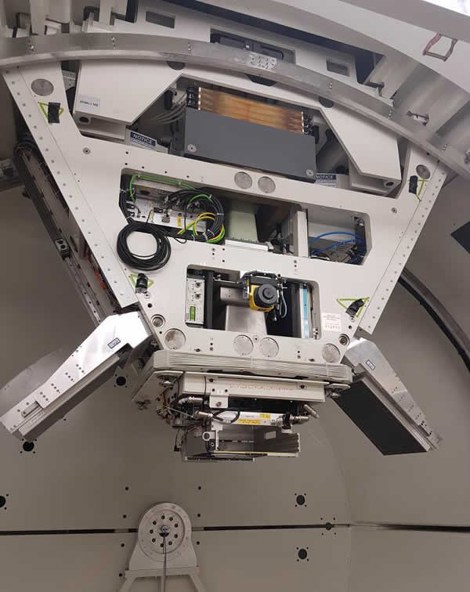 The nozzle used in proton beam therapy, helping to direct the proton beams to a tumour.